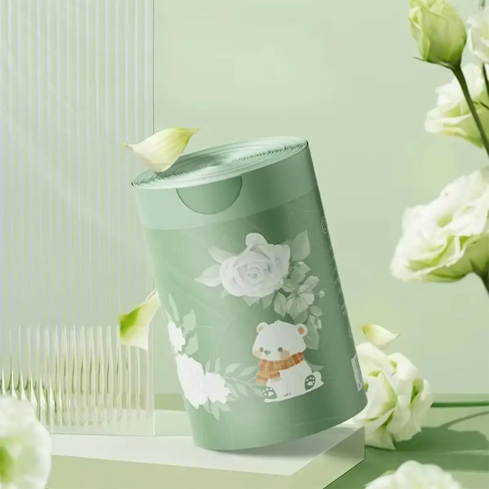 30pcs/rolls Not Easy To Break Drawstring Garbage Bag Thickened Material Portable Design Thickened Trash Bag Plastic