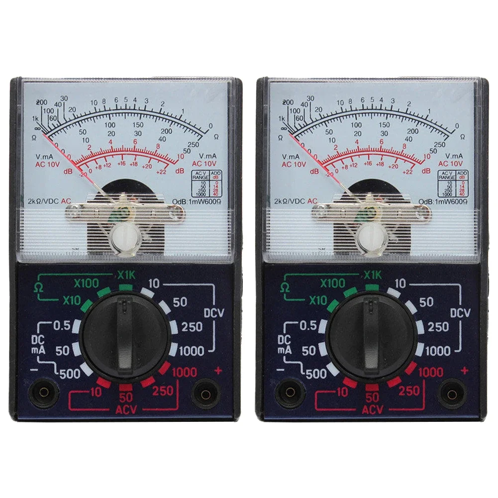 2PC MF-110A Pointer Multimeter DC/AC 1000V Voltmeter 250mA Ammeter Meter Analog Multimeter Multi Tester For Electrical Maintenan