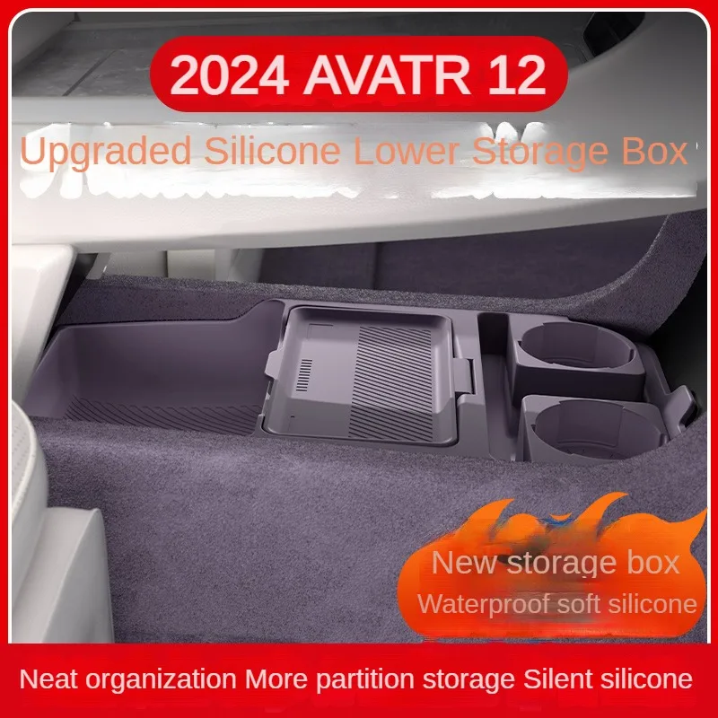 

2024 For AVATR 12 Silicone Center Console Below Storage Box AVATR12 Central Control Organizer Mat Car Interior Accessories