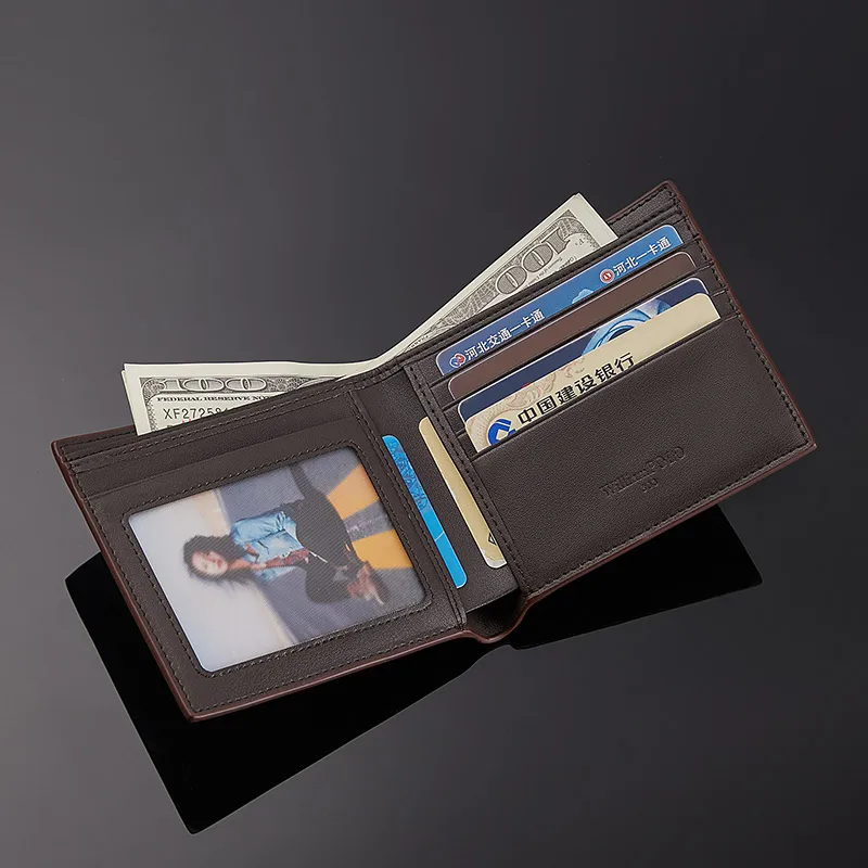 WilliamPOLO Men Wallet Short Bifold Credit Card Holder Genuine Leather Organizer Slim Multi Card Case Business Casual Purse