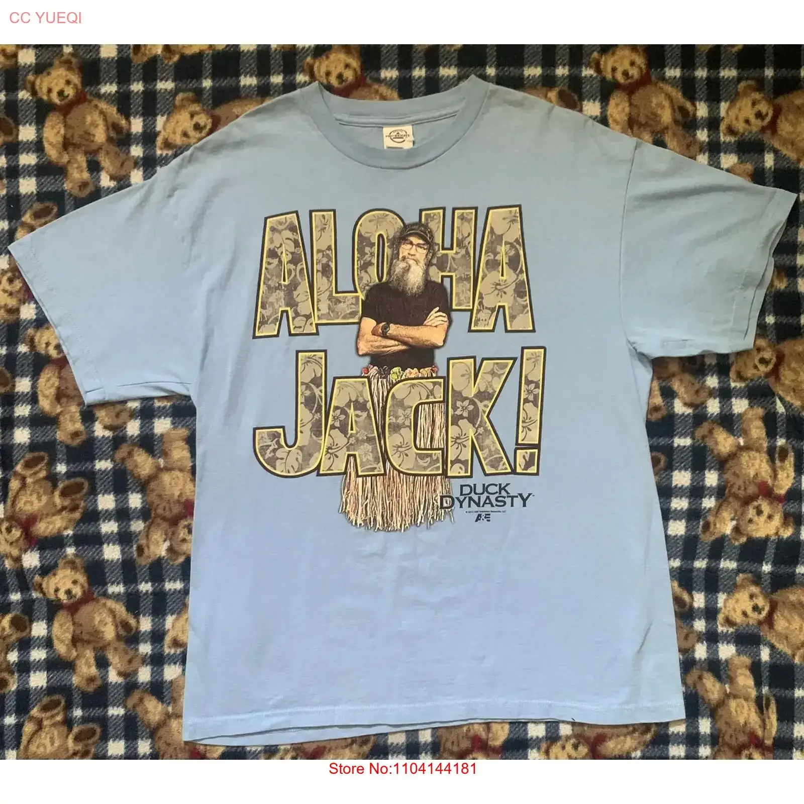 Rare Official A E Duck Dynasty 2012 Si Robertson Aloha Jack T Shirt Sz L long or short sleeves vintage Washed streetwear Unisex