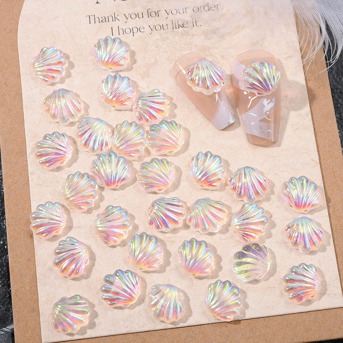 New Shiny 9.5*10.5mm Shell Resin Nail Charms Jewelry Summer Shell Nail Art Decoration Accessories DIY Sea Series Nail Parts Gems