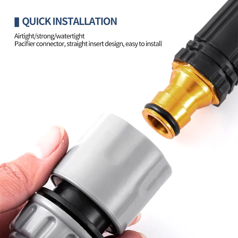 قابل للتعديل ارتفاع ضغط رذاذ فوهة مدفع المياه الرش موصل خرطوم الرش لتنظيف غسالة حديقة سقي