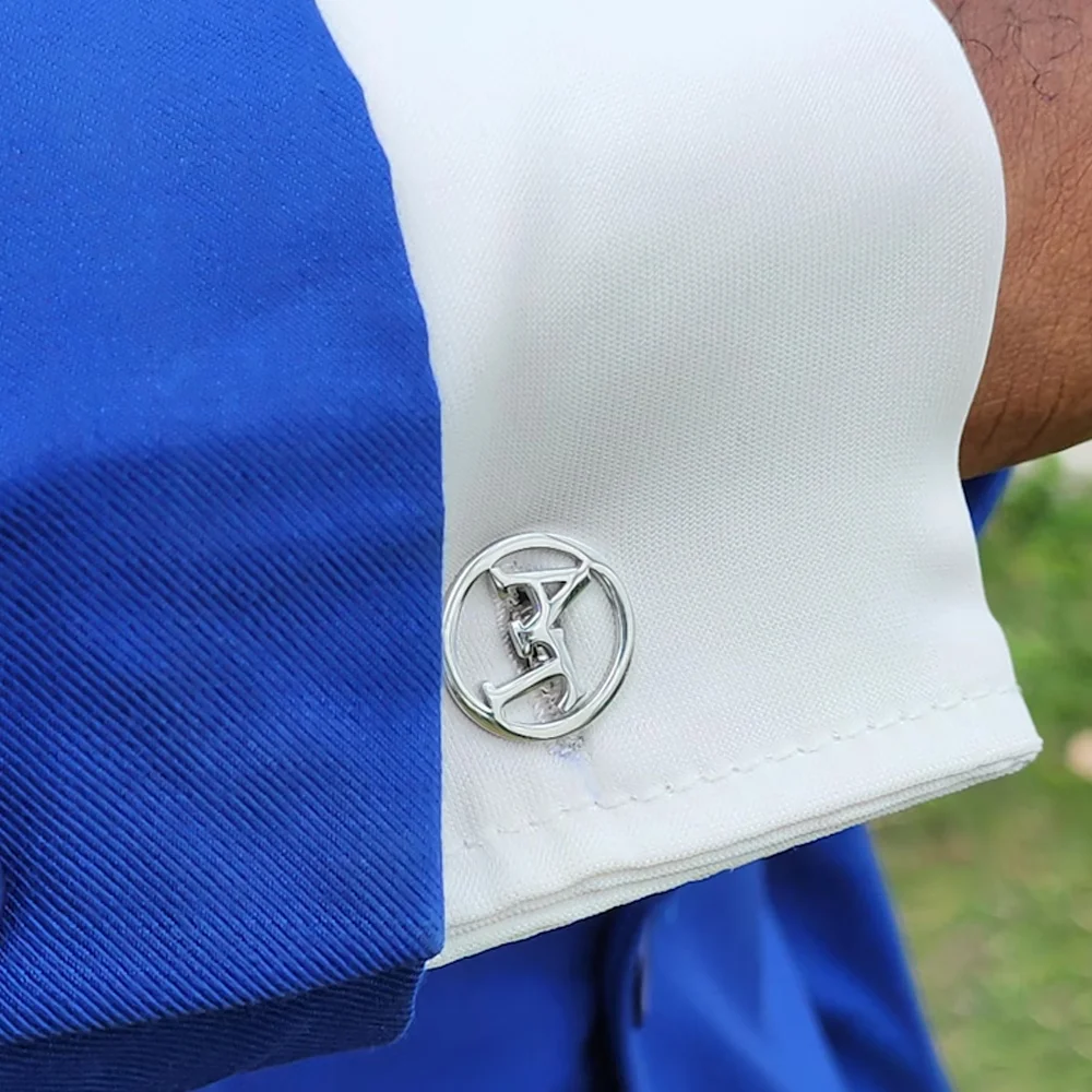 

Personalized Circular Initial Cufflinks for Men Groomsmen Shirt Gifts Customize Stainless Steel Letter Cufflinks Wedding Jewelry
