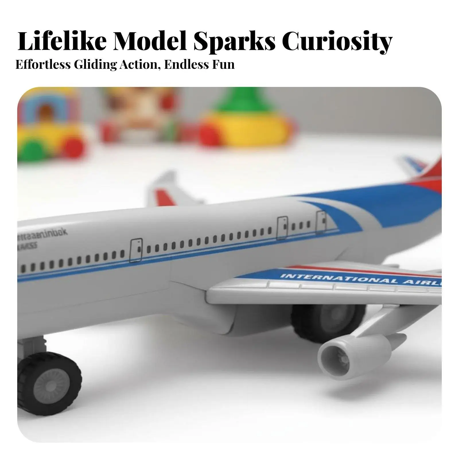 Children Passenger Airplane Toy Realistic Jet Model with Wheels Easy Assembly Kit for Fine Motor Skills Aviation Theme