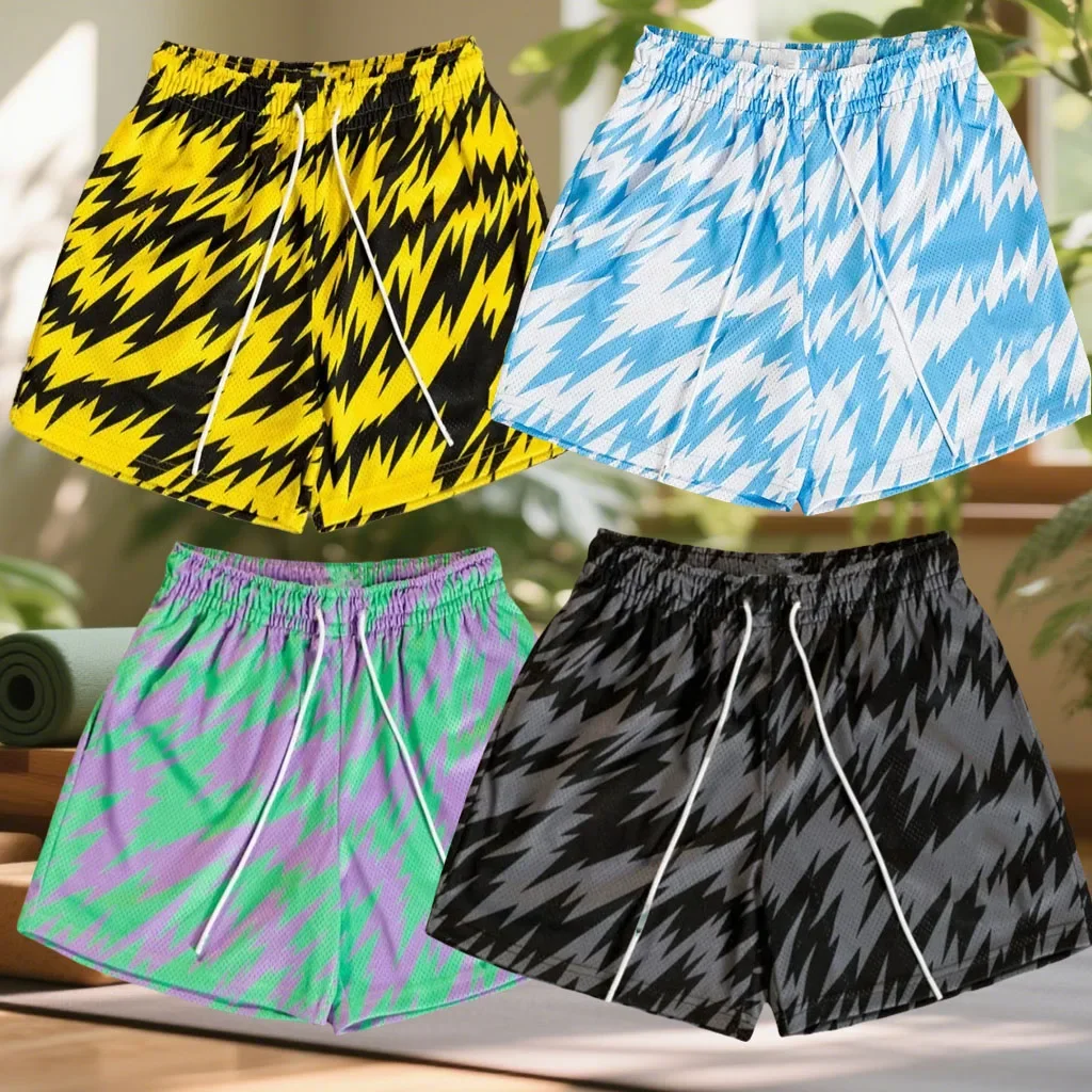 

UNISEX летние американские трендовые шорты для фитнеса, дышащие сетчатые дышащие баскетбольные пляжные мотоциклетные спортивные повседневные быстросохнущие спортивные штаны