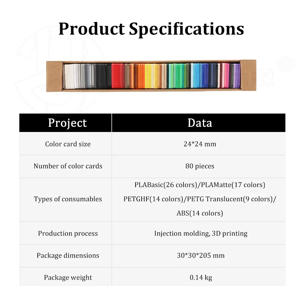 ل Bambu Lab الخيوط الرسمية حوامل الألوان 24*24 مللي متر 80 قطعة المواد الاستهلاكية الطباعة ثلاثية الأبعاد اللون لاختيار النوع واللون المبتكر #6