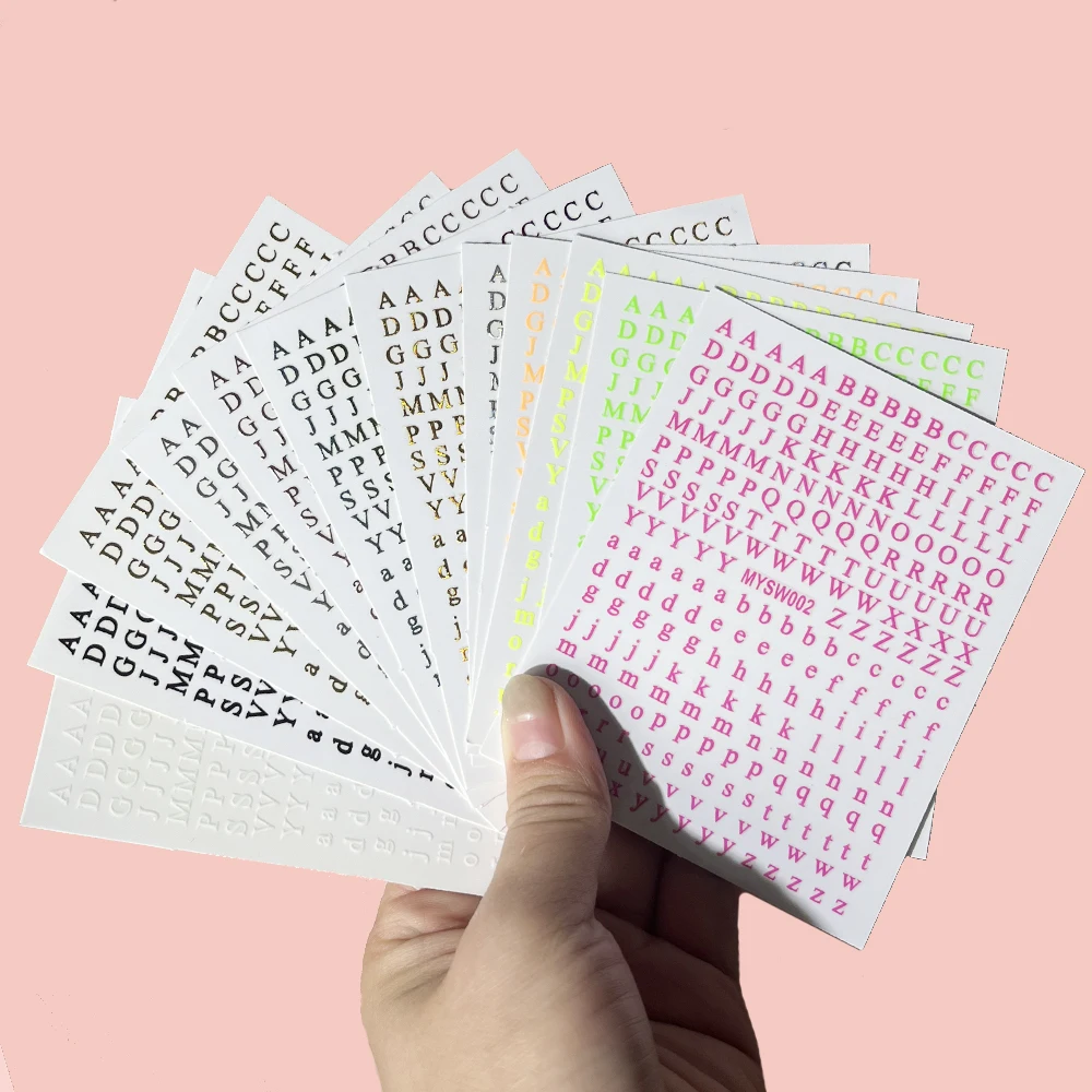 12 Stück Buchstaben Nail Art Aufkleber Englisches Alphabet Nagelaufkleber Selbstklebende Metallic Gold Silber Nagelaufkleber Dekoration Maniküre