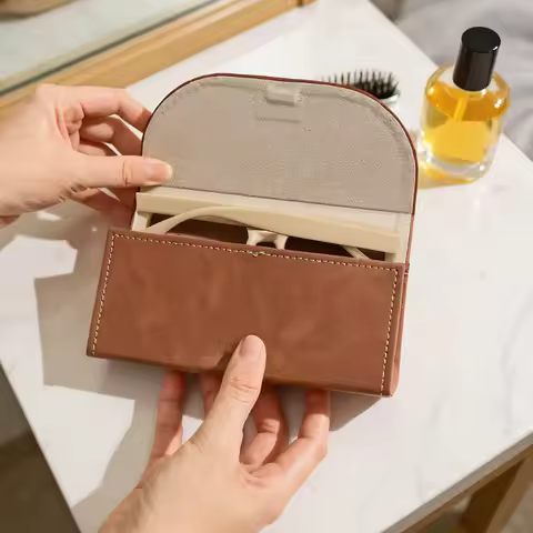 Premium PU Large Capacity Men's Eyeglass Case Shockproof Portable Glasses Storage Box Eyeglass Box For Gift