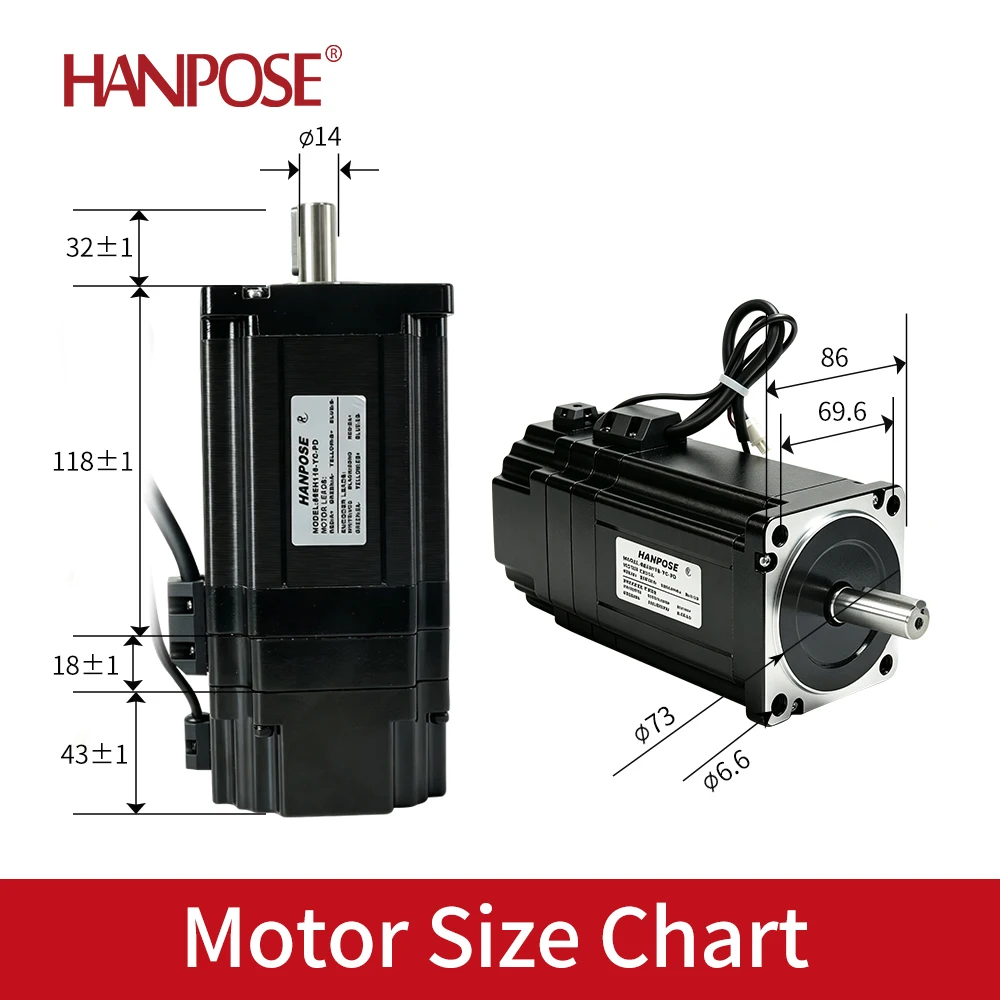 NEMA34 86EH80/86EH98/86EH118/ 86EH156-YC-PD Closed-Loop Stepper Motors with Brakes  Motors Designed for Industrial Automation
