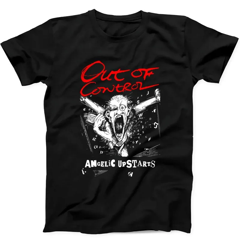 Camiseta de algodón holgada y transpirable unisex de verano, regalo de música punk rock de Angelic Upstarts Out Of Control