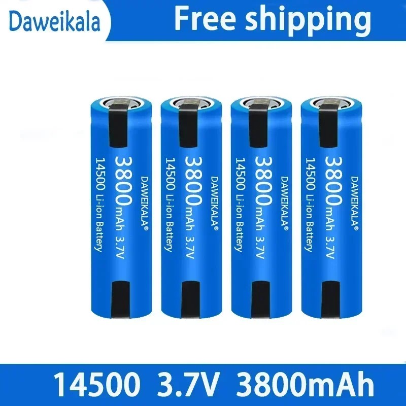 14500 battery 3.7V AA 3800mah lithium ion battery, with welding, for electric toothbrush, razor, barber rechargeable battery