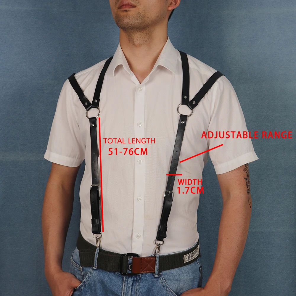 Men's Bib Suspenders Men's Gentleman's Bib Clip Hook Shoulder Casual Shirt Baita Harness