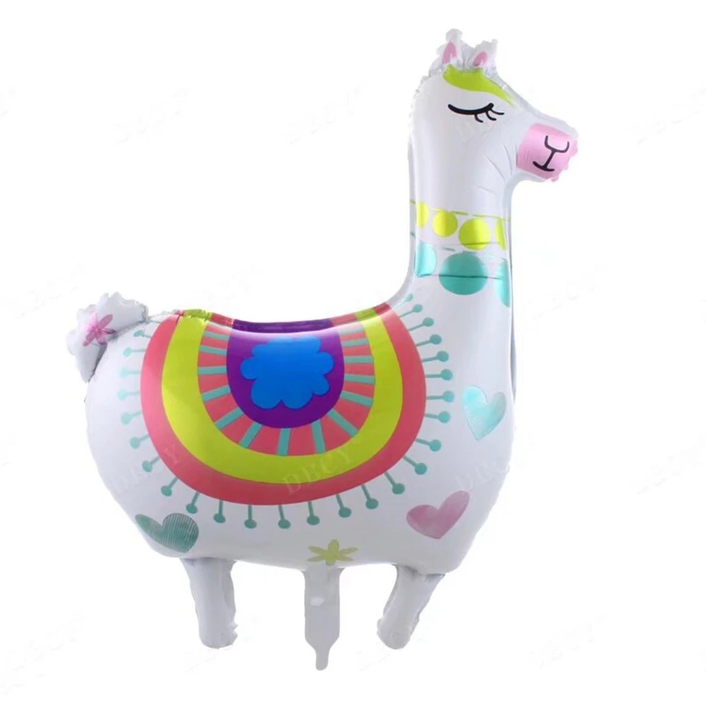 1Pcs 4D Cartoon Animal Alpaca Foil Helium Balloon Cute Llama Inflatable Round Ballons Children Baby Birthday Party Decorations