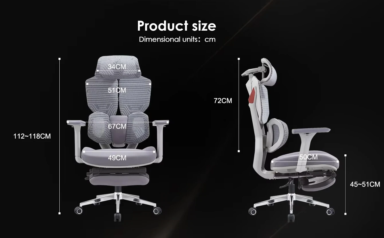 Comfortable multi-color optional computer ergonomic desk office gaming chair with ottoman cover material fabric