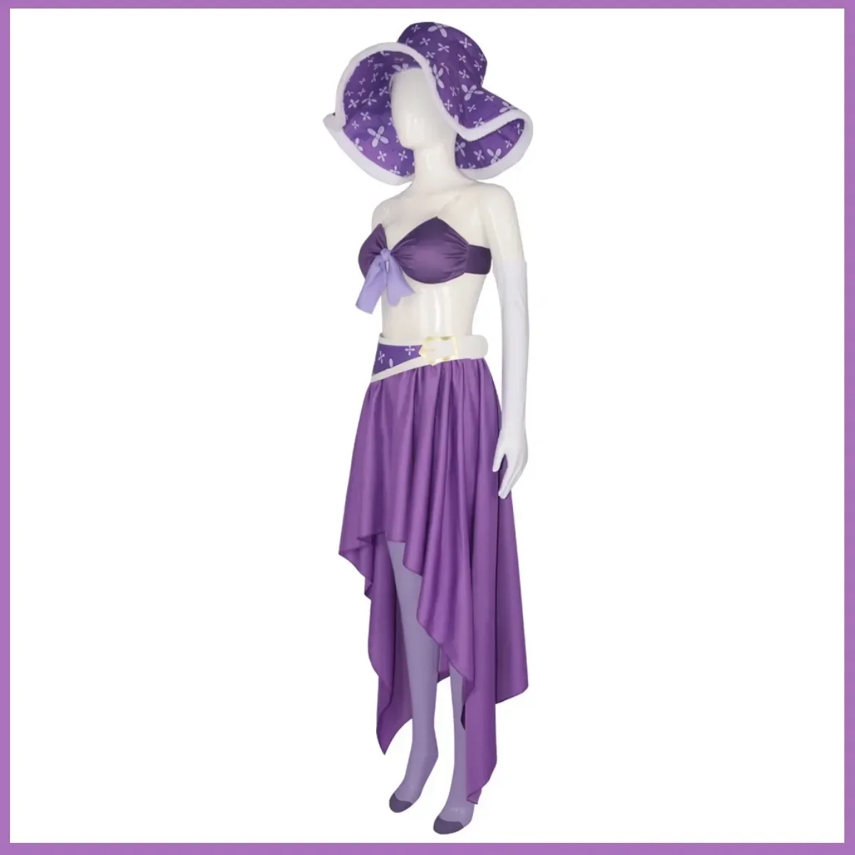 Anime Nico Robin Miss Allsunday Cosplay Costume 15th Anniversary Purple Skirt Hat Uniform Wig Woman Sexy Carnival Party Suit view 3