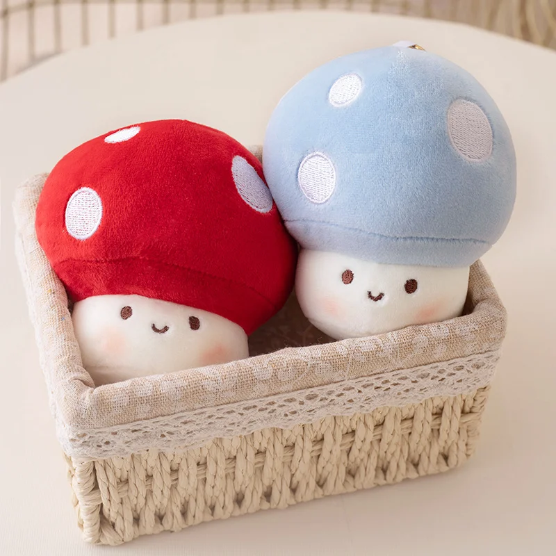 Cartoon Mushroom Doll Keychain Cute Stuffed Plush Toys Car Key Ring Bag Pendant Men Women Christmas Key Chain Creative Gift