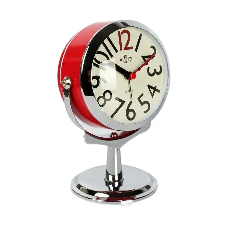 Small Alarm Clock Matte Finish Silent No Ticking Creative Simple Table Timepiece for Home Bedside Office Decor