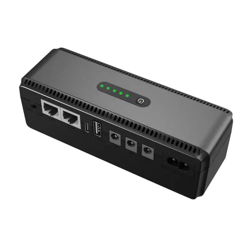 

8800Mah/10400Mah UPS Router Optical Cat Monitor Backup Power Supply Uninterruptible Type-C AC100-240V to DC 5V 9V 12V