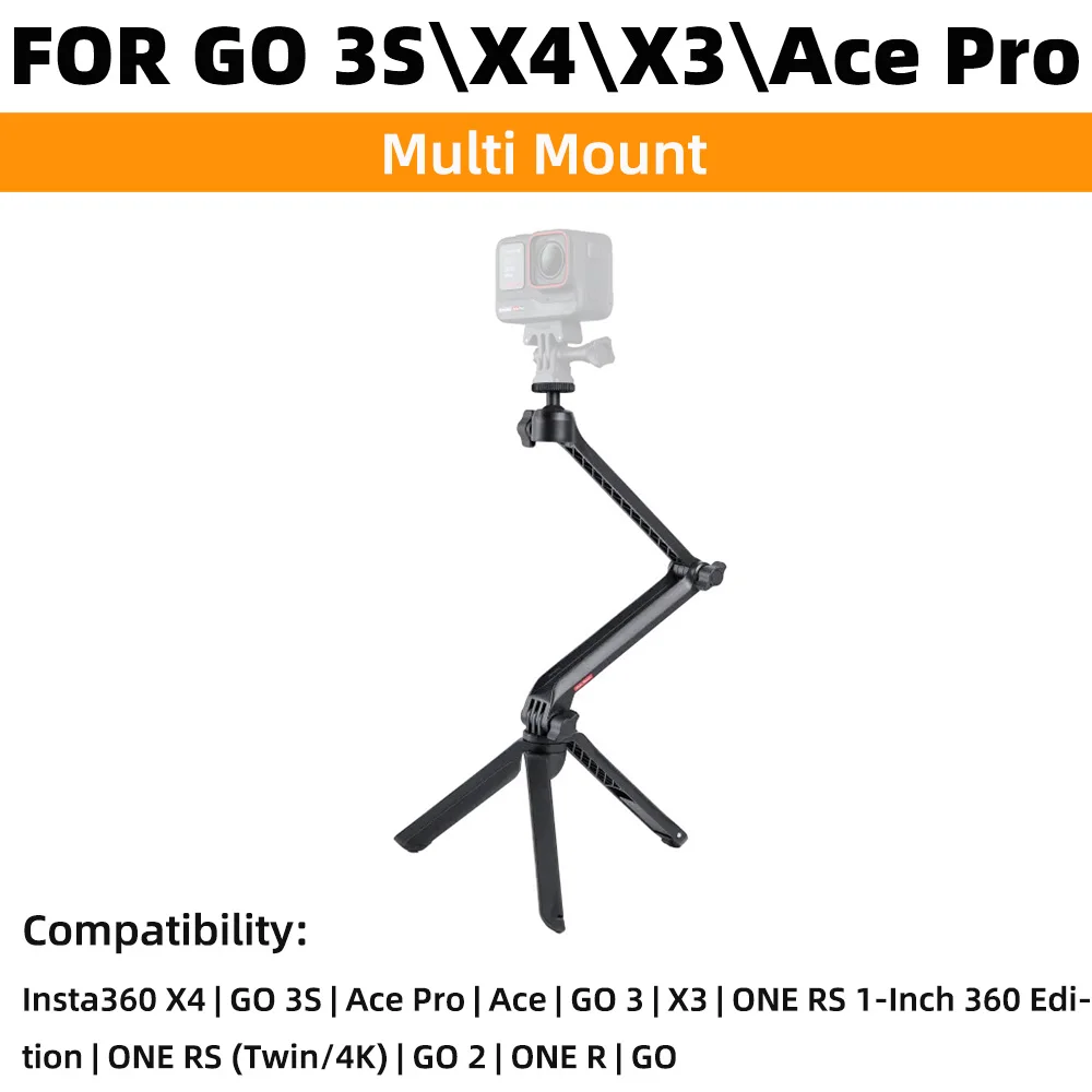 Insta360 X4 accessories |85cm Invisible Selfie Stick|Power Selfie Stick|Monkey Tail Mount|Multi Mount|114 Invisible Selfie Stick
