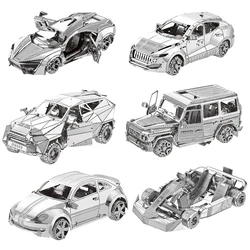 Vehicle 3D Metal Puzzle Mountain Bike Vintage Car KART Super sports car model KITS Assemble Jigsaw Puzzle Gift Toys For Children