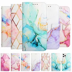 Custodia Flip di lusso per Fundas OPPO Reno 10 7Z 7 6Z 6 5F 8T 8 Lite Pro 5G Slot per schede color marmo Portafoglio Proteggi la copertura D03G