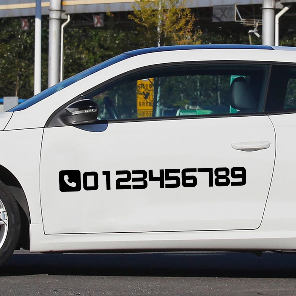 1 قطعة مكتب الهاتف الملونة مخصص رقم الهواتف ملصقات السيارات والشارات ملصقات للسيارات ملصقات جدار مقاوم للماء ديكور المنزل