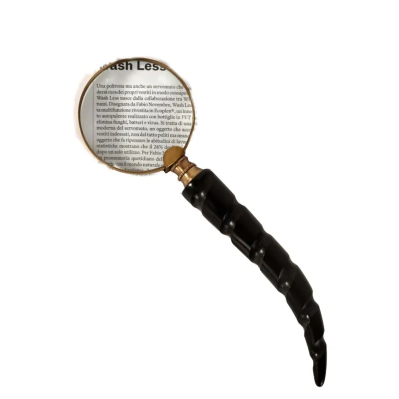 Solid Brass Stand Magnifier Imported From India Reading Glass for Elderly Retro Study Tabletop Decor Ornament