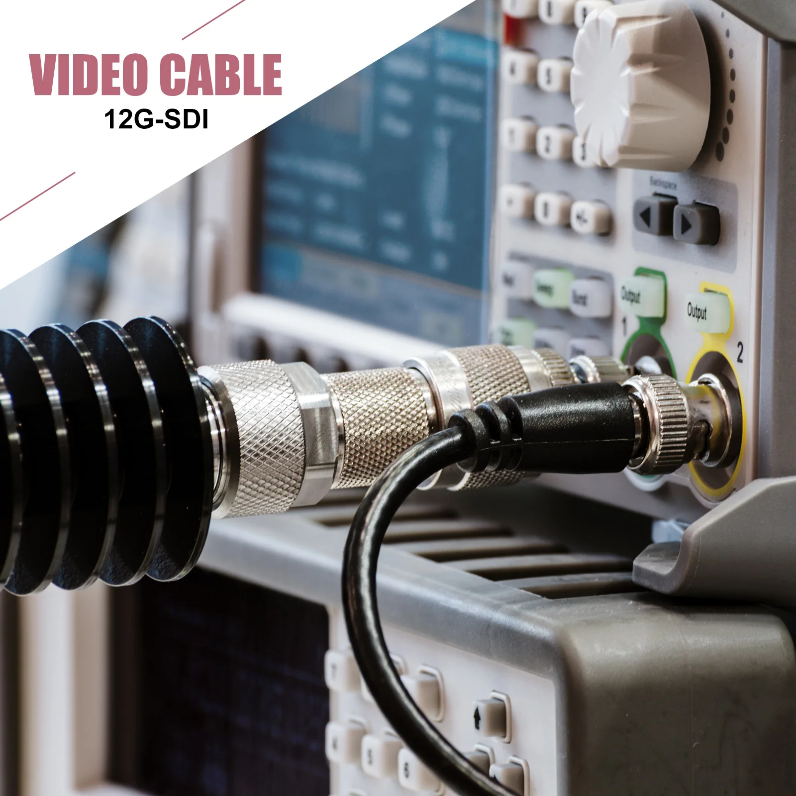 6-50FT 12G-SDI كابل 4K 60 هرتز HD-SDI كابل الفيديو 75Ohm RG6 16AWG BNC سلك كابل يدعم HD-SDI/3G/6G-SDI لمراقبة الكاميرا