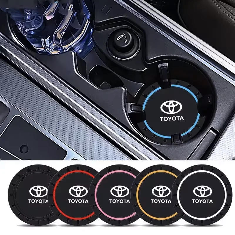 2 قطعة الوقايات سيارة كوب ماء فتحات سجادة ضد الإنزلاق وسادة للكوب مقاوم للماء لتويوتا كورولا بريوس يارس Rav4 CHR Aygo هايلكس رايز كامري #1