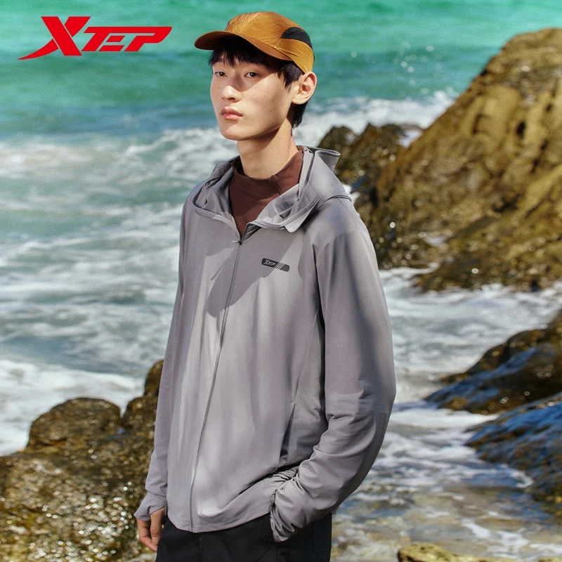 Xtep Knitted Hooded Jacket For Men 2024 Summer Comfortable Men\'s Sweatshirt Breathable Normcore Hooded Outdoor Tops 876229940154