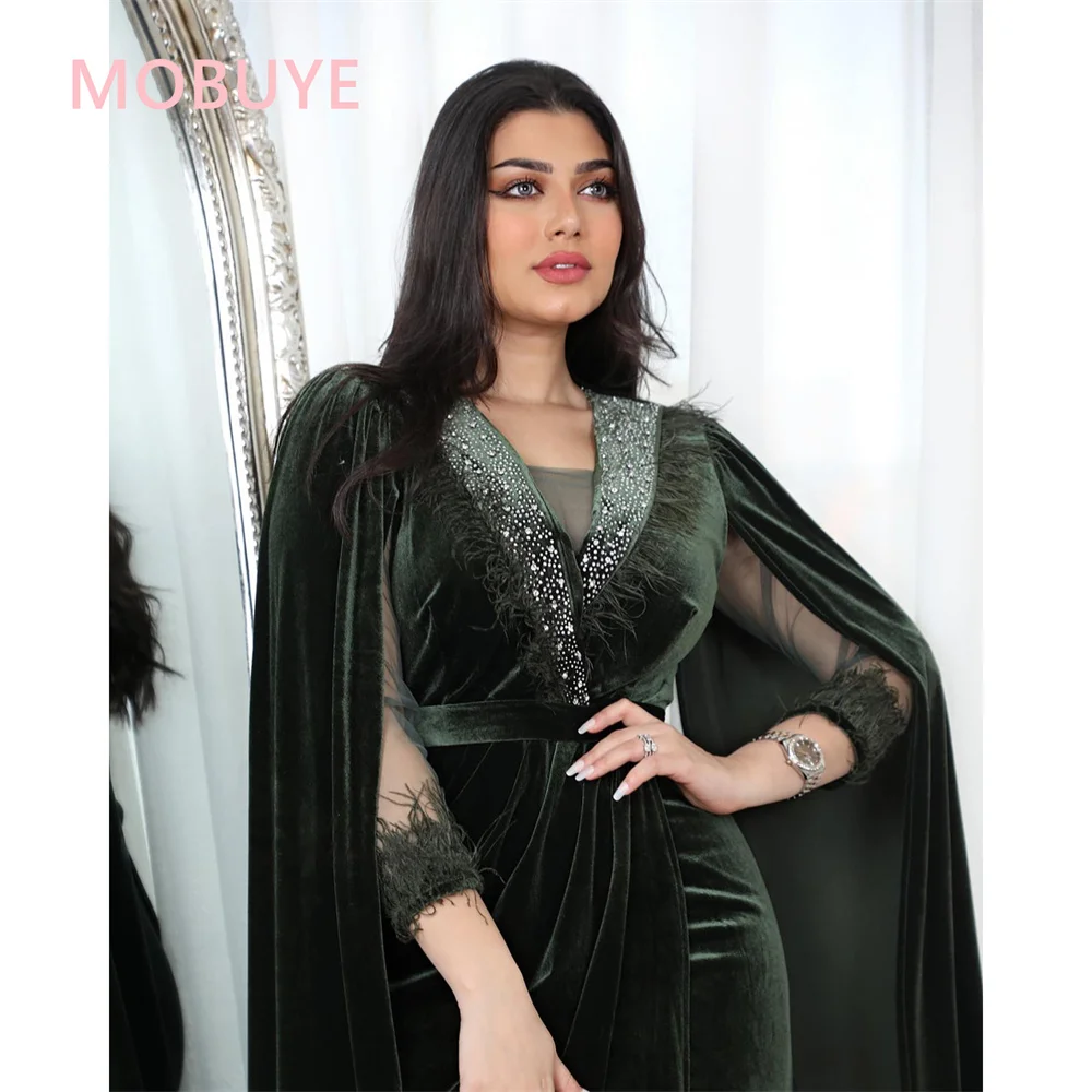 MOBUYE-Robe de Bal Élégante pour Femme, Tenue de Soirée à la Mode Arabe, Dubaï, 2024