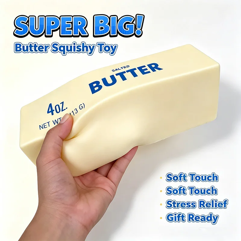 23CM Großer Butter-Squishy, weich, duftend, Fidget-Squishy, Butter-Squishy mit Creme-Duft, Quetschspielzeug, Scherz-Quetschspielzeug für Angstlinderung