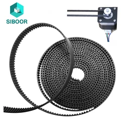 Correia Síncrona Siboor-TPU KEVLAR, Peças de Impressora 3D, Correia Dentada Aberta, 3D Reprap, GT2, 6mm, 2GT, 5m