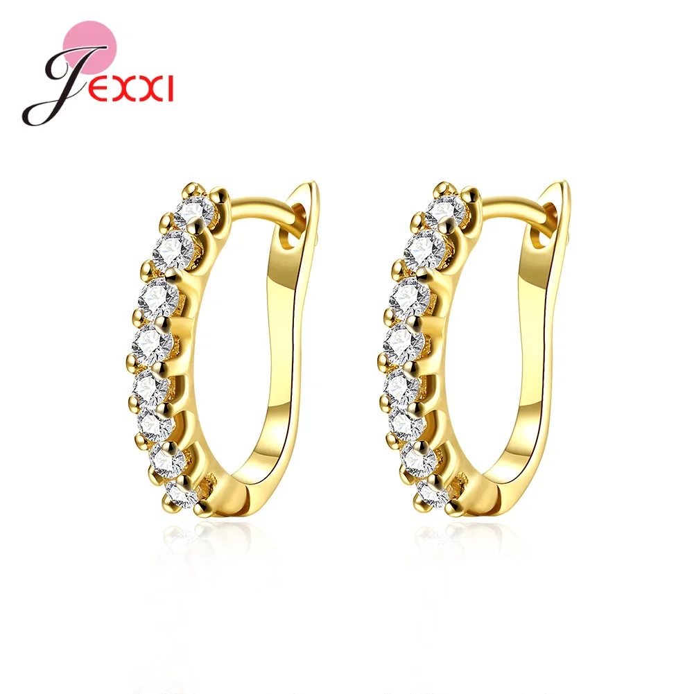 Hot Selling Genuine 925 Sterling Silver Hoop Earrings For Young Women Newest Female Fashion Jewelry Accessory