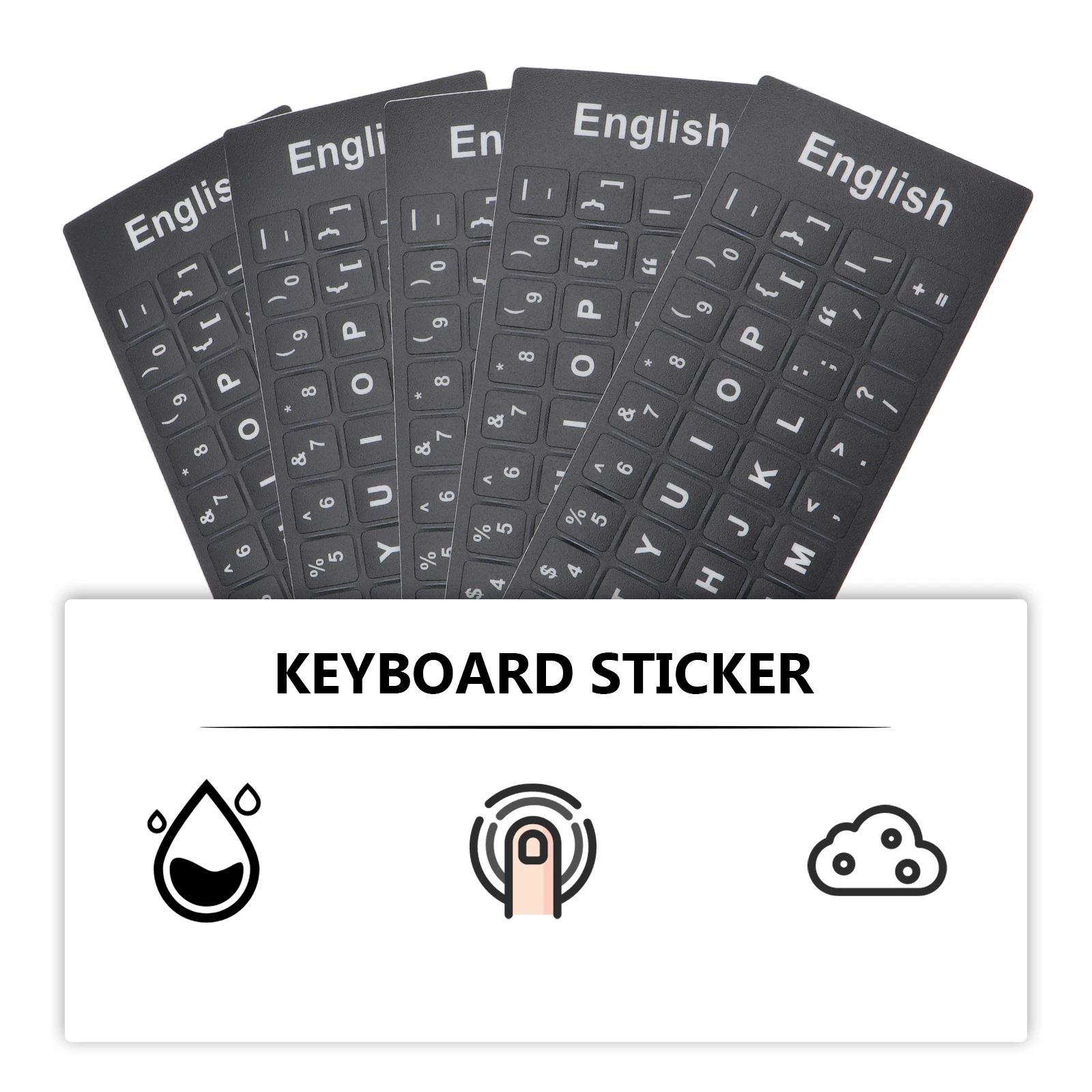 

10 Pcs PVC Keyboard Stickers Language Replacement Labels for Gaming Office Home Use Keyboard Cover Layout