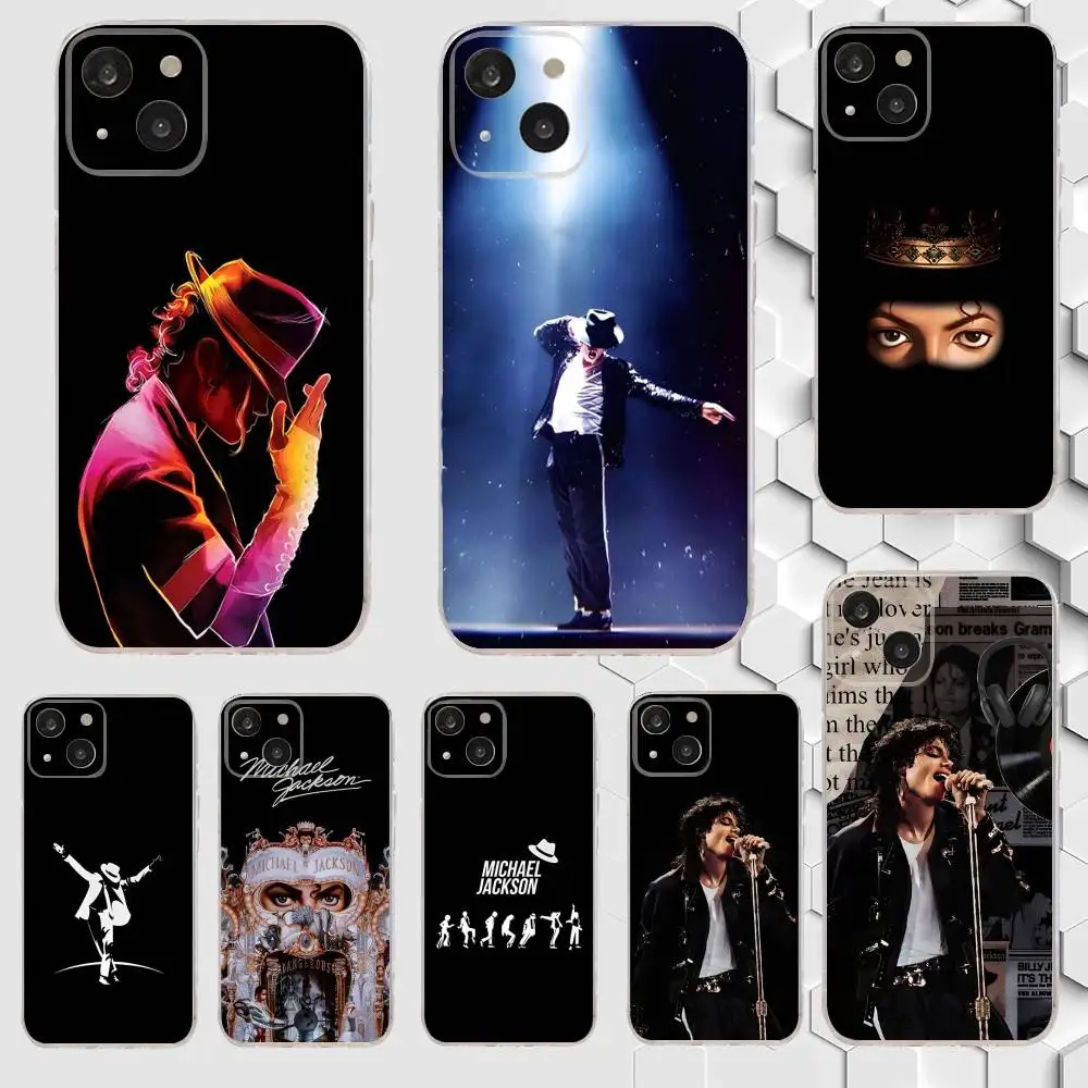 

M-Michael J-Jackson Phone Case For iPhone 16,15,14,13,12,11 Plus,Pro,Max,XR,XS,X,7,8 Plus,SE,Mini Transparent Silicone Soft
