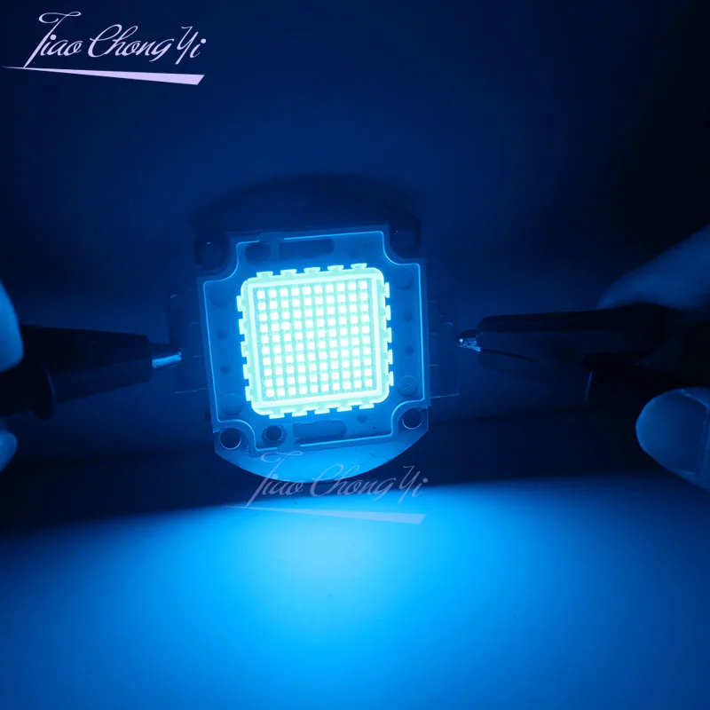 100W Ice blue Led Emitter Light 480nm Integrated LED beads 30-36V 3A For House//Architecture Decoration