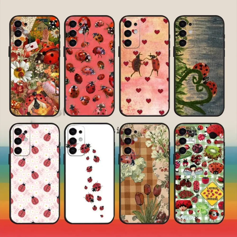 

Cute Insect Ladybug Phone Case For Samsung S25,S24,S21,S22,S23,S30,Ultra,S20,Plus,Fe,Note,10,9,5G Black Cover
