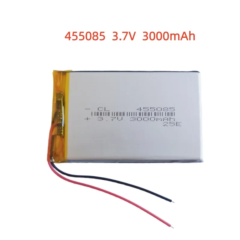

455085 3.7V battery 3000mAh For smart home air purifier conditioner suit massager soft-pack smart home alarm LED lamp batteries