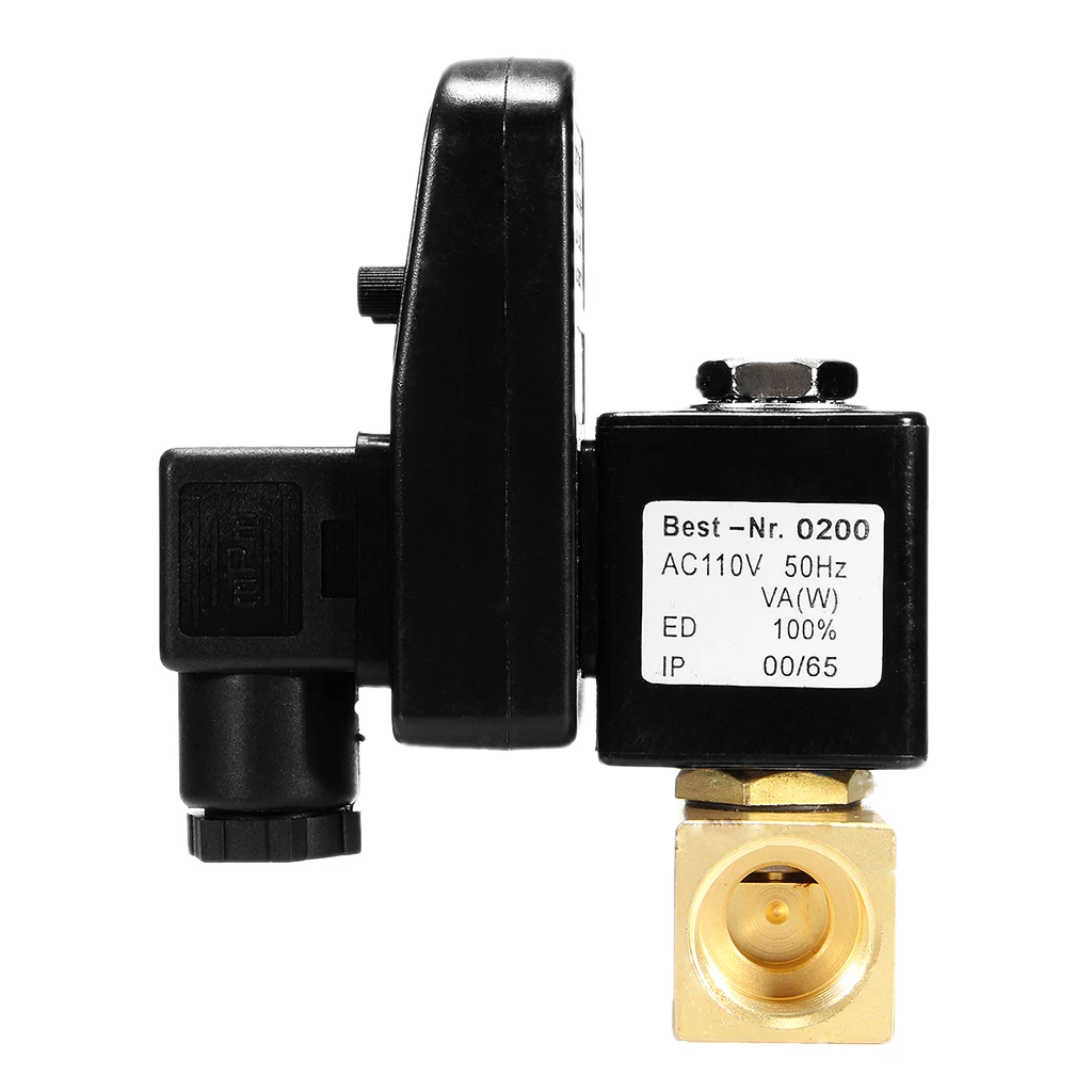 

Heavy Duty L-shape Air Compressor Tank Drain Valve Adjustable Solenoid Timer for High Pressure Air Compressor Workshop
