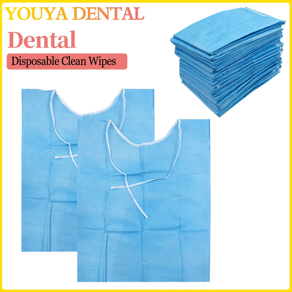 

125pcs/pack Disposable Clean Wipes Pad Dental Piercing Bibs with Rope Waterproof Sheets Paper Napkins Beauty Tattoo Medical care