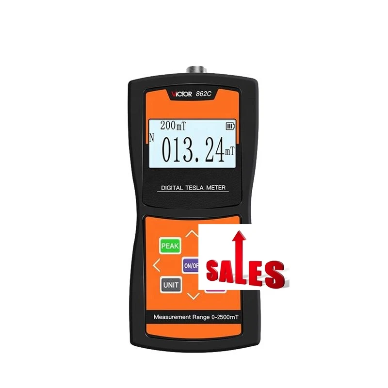 

VICTOR 862C Wholesale Handheld AC/DC Gauss Tesla Meter Fluxmeter Surface Magnetic Field Tester digital gauss meter magnetometer