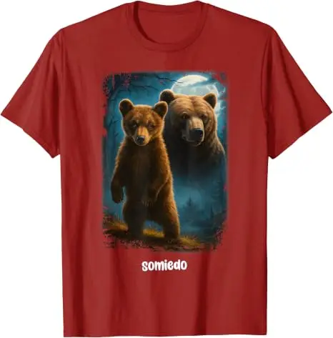 Somiedo Bär Lustiges Tierliebhaber-Bären-T-Shirt Y2k Camping Grafik Ästhetische Kleidung Humor Weiches Baumwoll-T-Shirt Kurzarm Geschenk – Detail 9