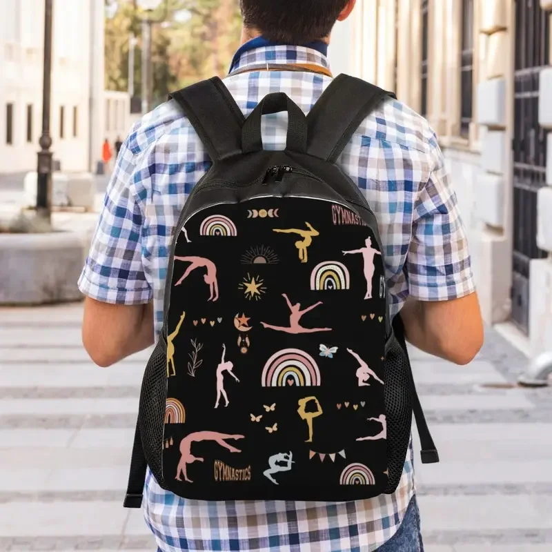 Mochila de viaje de gimnasia rítmica de baile para hombres y mujeres, bolsa de libros para computadora escolar, bolsas de día para estudiantes universitarios