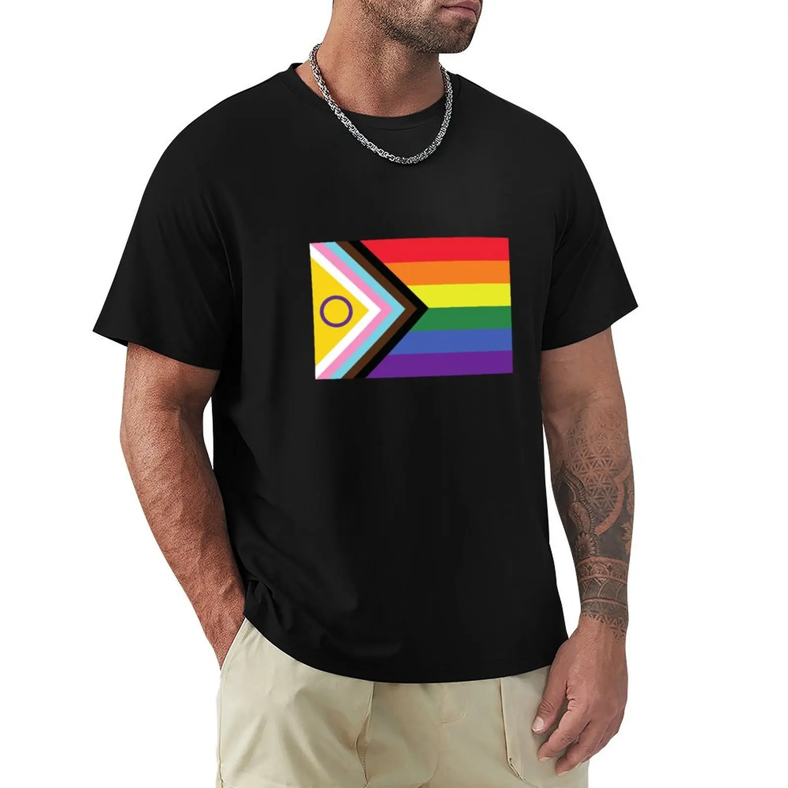 Intersex-Inclusive Rainbow - Pride Flag T-Shirt shirts graphic tee anime t shirts quick drying slim fit t shirts for men