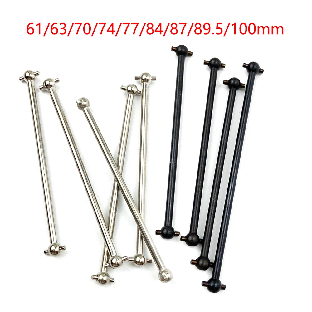 2pcs/set Steel Metal Drive Shaft Dogbone Overall Length 61mm 63mm 70mm 77mm 84mm 87mm 89.5mm 100mm For HSP 1/10 RC Car Parts