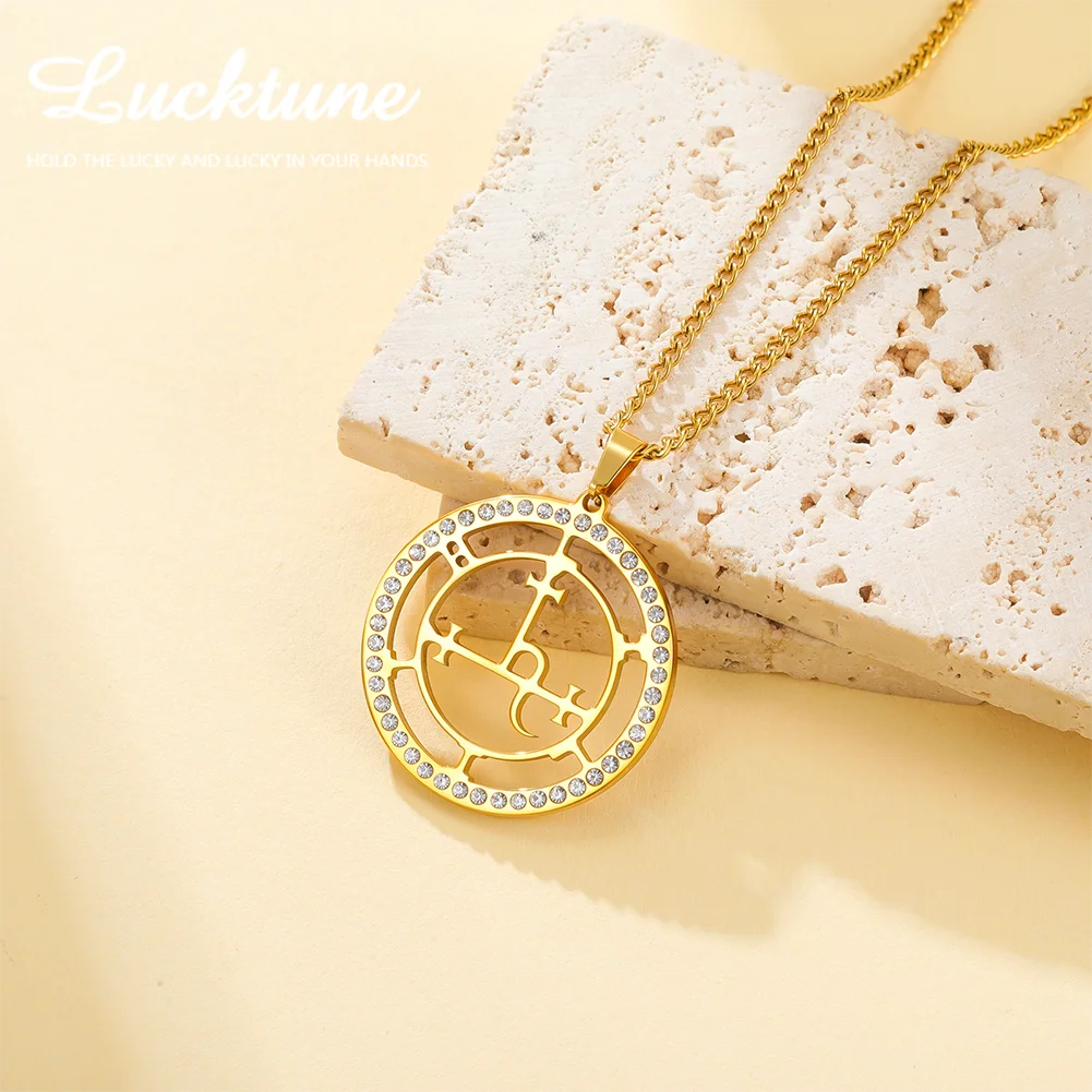 Lucktune Sigil Of Lilith Pendant Necklace For Men Women Stainless Steel Necklace Gothic Occult Talisman Amulet Jewelry Gifts