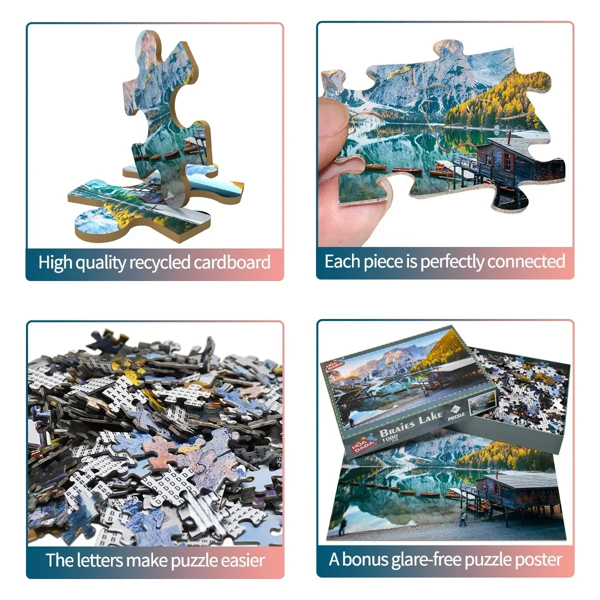 Haute qualité 1000 pièces papier Puzzle AdulDecompression dessin animé paysage boîte-cadeau Puzzle haute difficulté Puzzle jouets