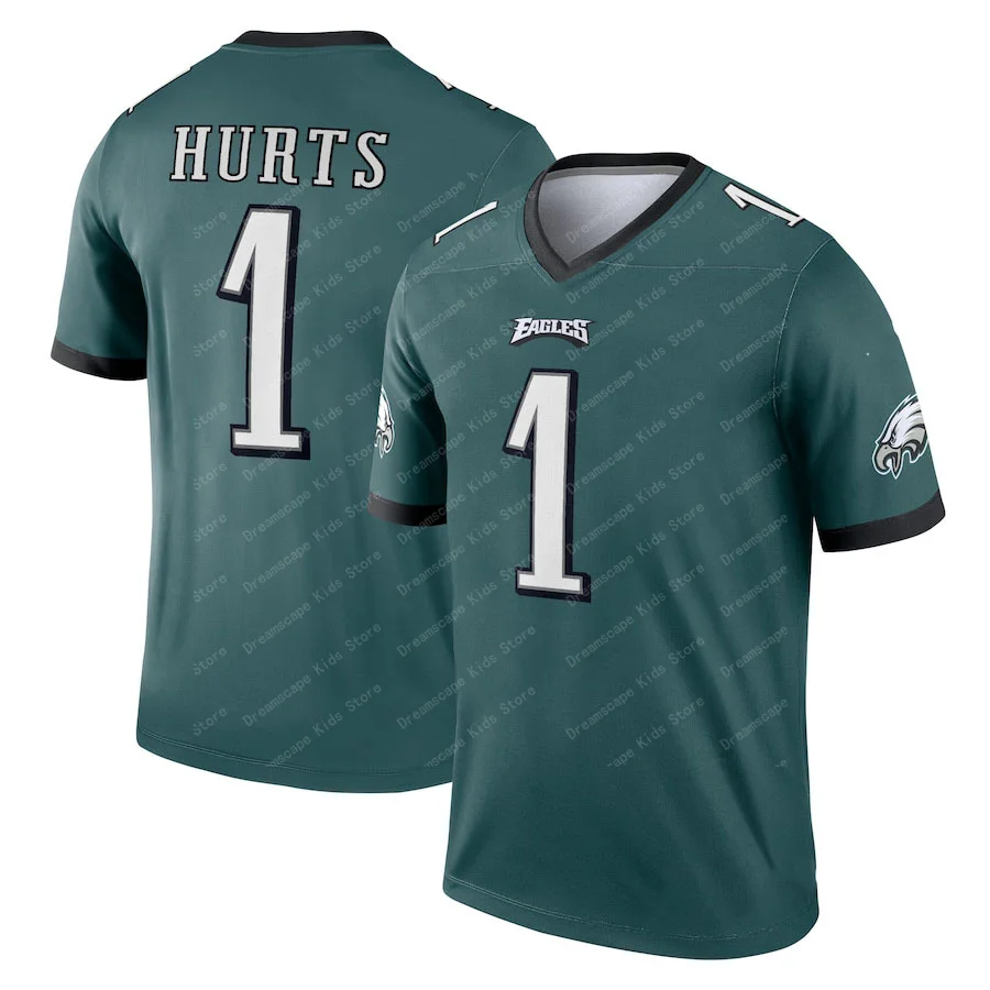 25/24 New Arriavl Summer Men T-shirt Jalen Hurts Philadelphia Eagles No.1 Quick Drying Women Men T-Shirt Adult Jersey Kit Top